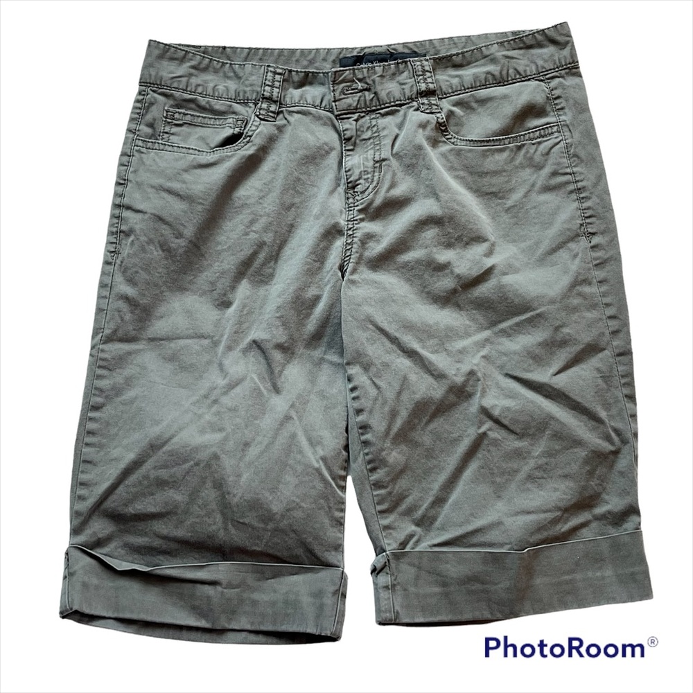 Calvin Klein Jeans dark green lightweight bermuda/cargo shorts